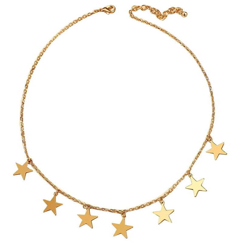 

Модное и простое темпераментное ожерелье с кулоном в виде пятиконечной звезды цепочка до ключиц