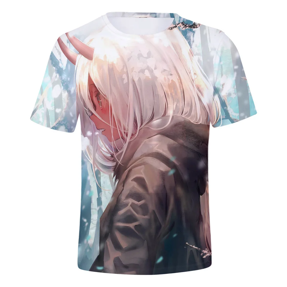 

2021 Hot Sale Anime Darling in the Franxx 3d Printed T-shirt Unisex Fashion Casual Popular Summer Streetwear Short Sleeve Tops