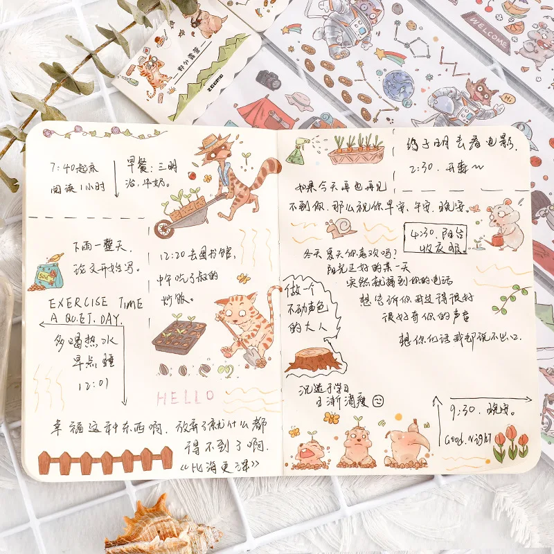 65*35 мм Kawaii Animal Totems Washi Tape Series Офисная клейкая лента наклейки скрапбукинг