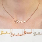 Модное ожерелье с именем на заказ, ожерелье из нержавеющей стали с персонализированной табличкой, чокер, ожерелья для женщин и девушек, бижутерия на каждый день