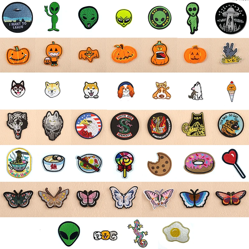 (46 стилей на выбор) нашивки для одежды с животными в полоску наклейки цветами