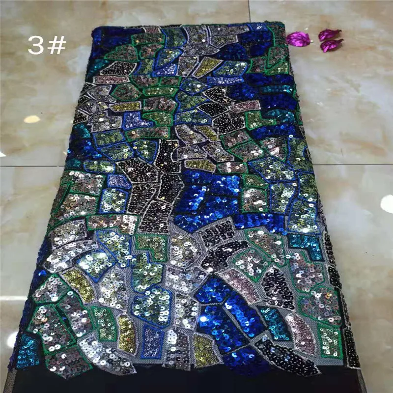 Многоцветная африканская кружевная ткань французские блестки сетчатые кружева