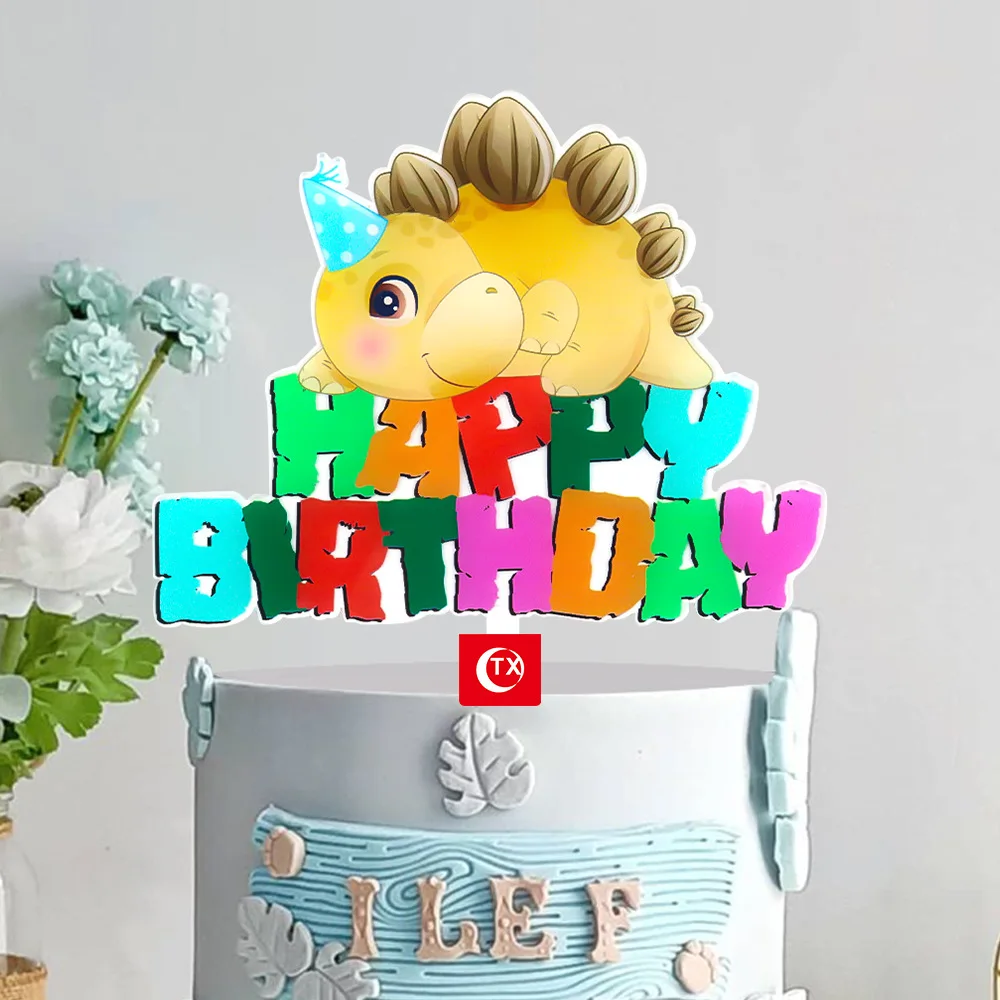 

Новые животные в стиле INS, лес, счастливая фотография, акриловый тигр, торт на день рождения, Топпер для детского дня рождения