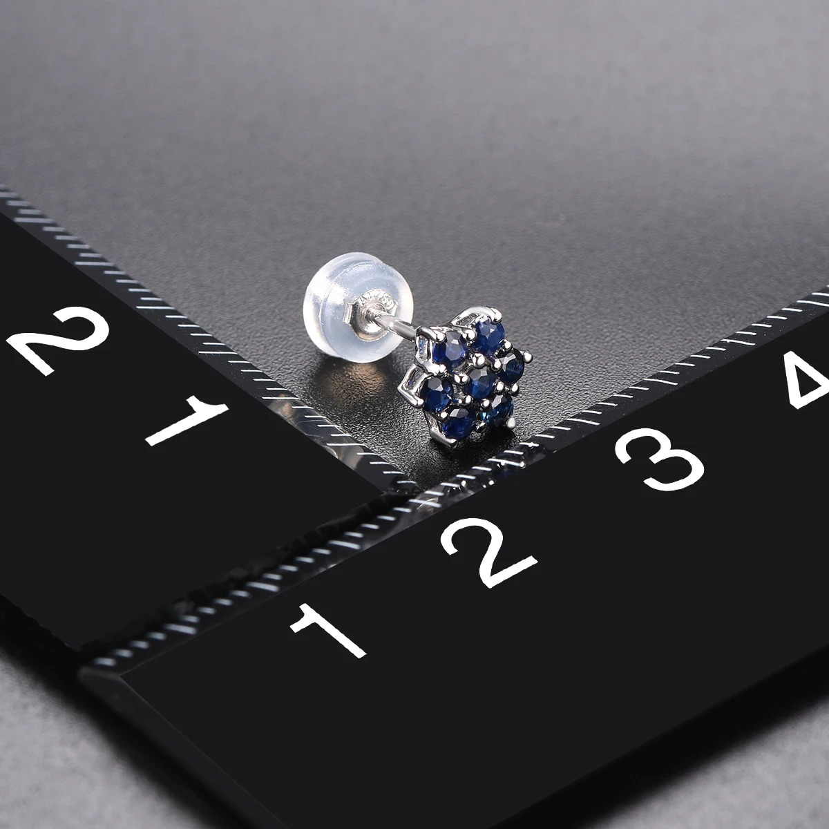 Женские серьги гвоздики с натуральным сапфиром 750 карат|stud earrings|earrings forearrings for women |