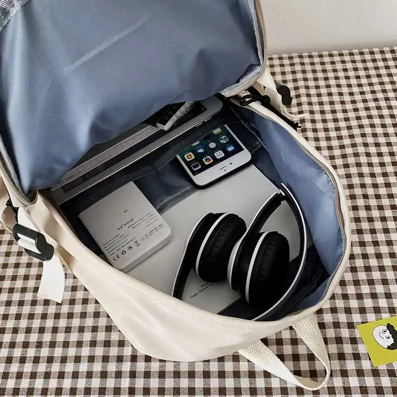 

Nice, casual, solid-colored backpack ladies canvas school bags for teenage girls student shoulder bags backpacks