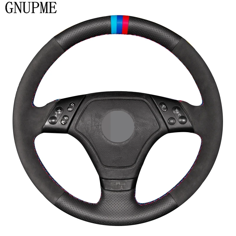 DIY Hand-stitched Black Genuine Leather Suede Car Steering Wheel Cover for BMW E46 1998-2000 E36 1996-2000 | Автомобили и
