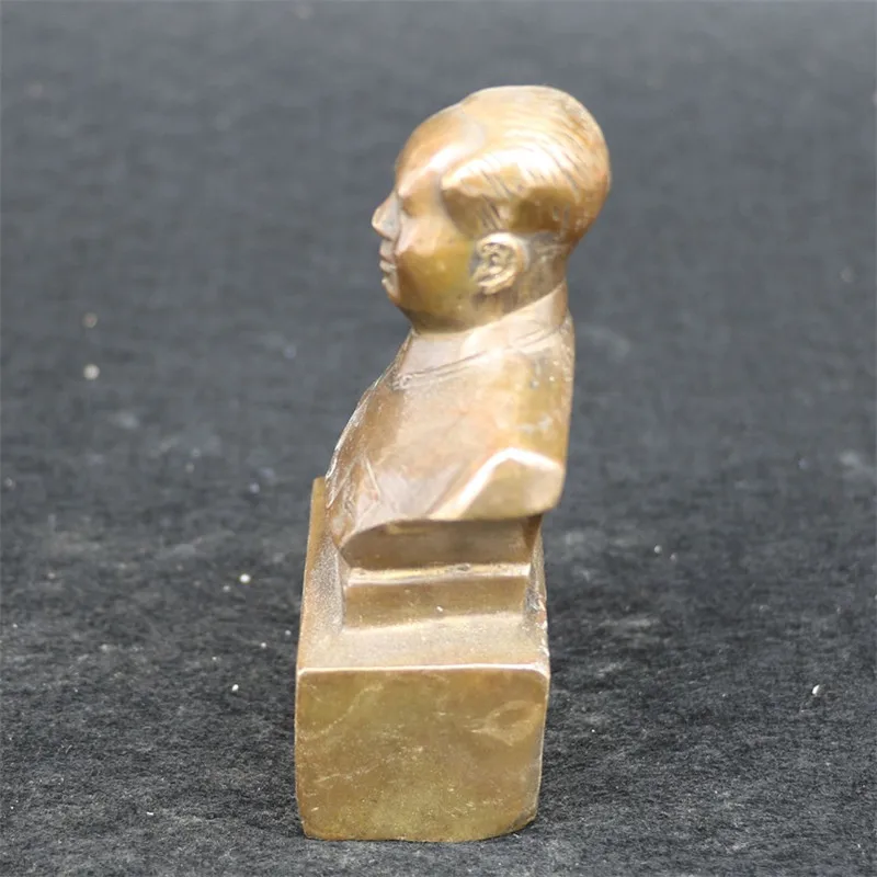 Old Bronze TChairman Mao Statue Geomantic Water Decorate | Figurines & Miniatures