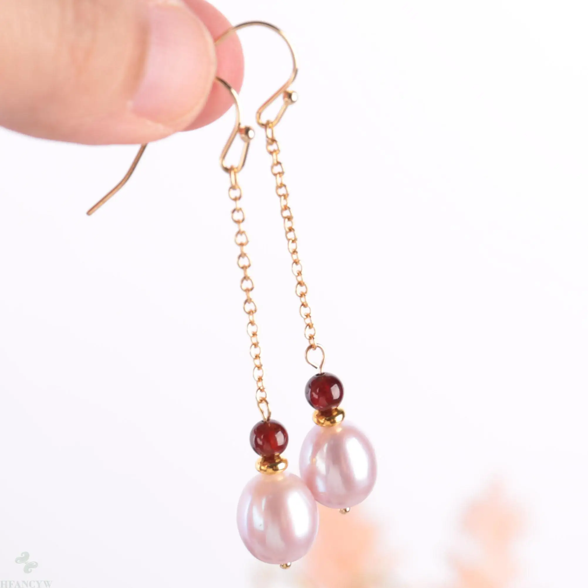 Серьги из натурального розового жемчуга в стиле барокко серьги бисера 18 К