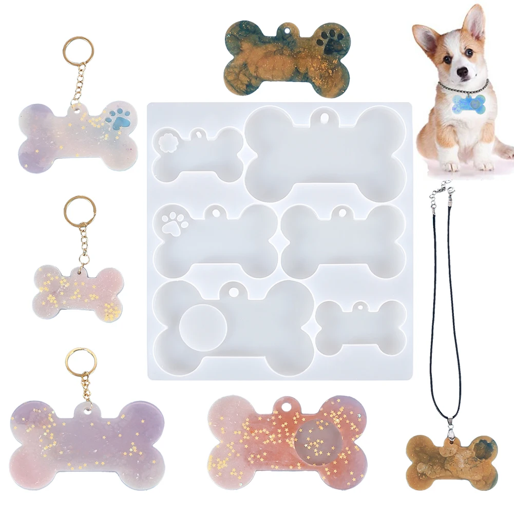

Dog Bone Silicone Epoxy Resin Mold DIY Pendant Keychain Necklace Jewelry Crafts Casting Tools