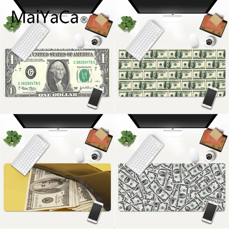 

Dollar bill pattern Lock Edge Speed Control Laptop Keyboard Mat Gaming Mouse Pad Large Deak Mat 700x300mm for overwatch/cs go