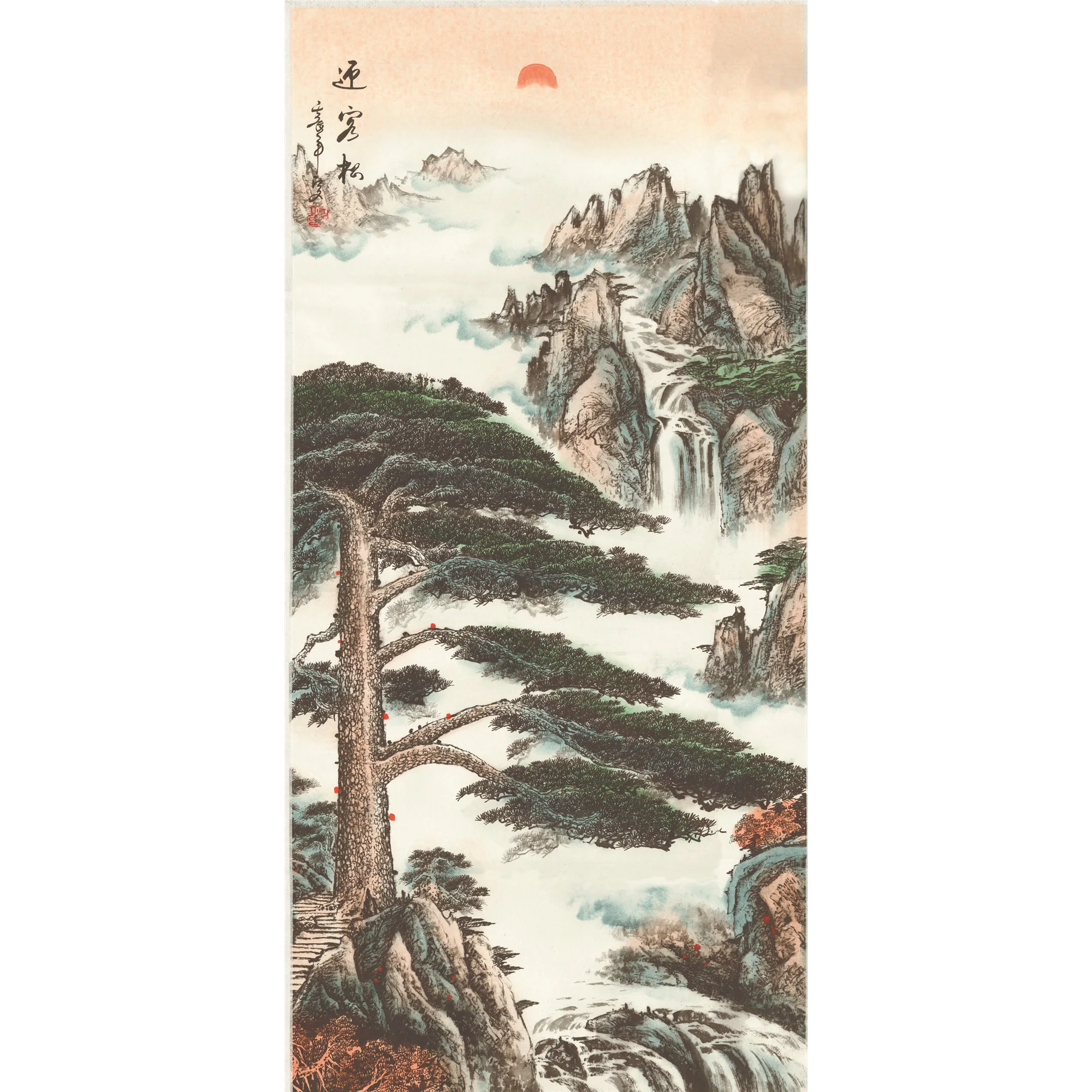 

Wall art, Painting by numbers, ,Chinese Traditional Silk Scroll Painting Wall Pictures, Wall Poster Prints Guest-Greeting Pine