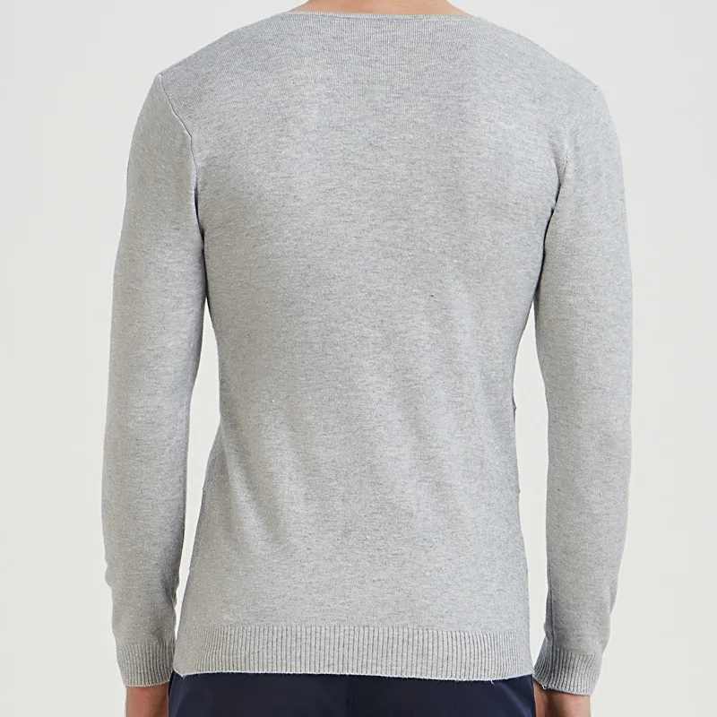 Мужской повседневный облегающий пуловер и свитер для мужчин однотонный