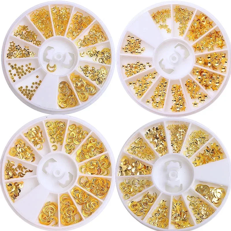 

12grid/box Gold Glitter Mix 3D Frame Jewelry Filling UV Epoxy Resin Mold Filler For DIY Jewelry Making Nail Art Accessories