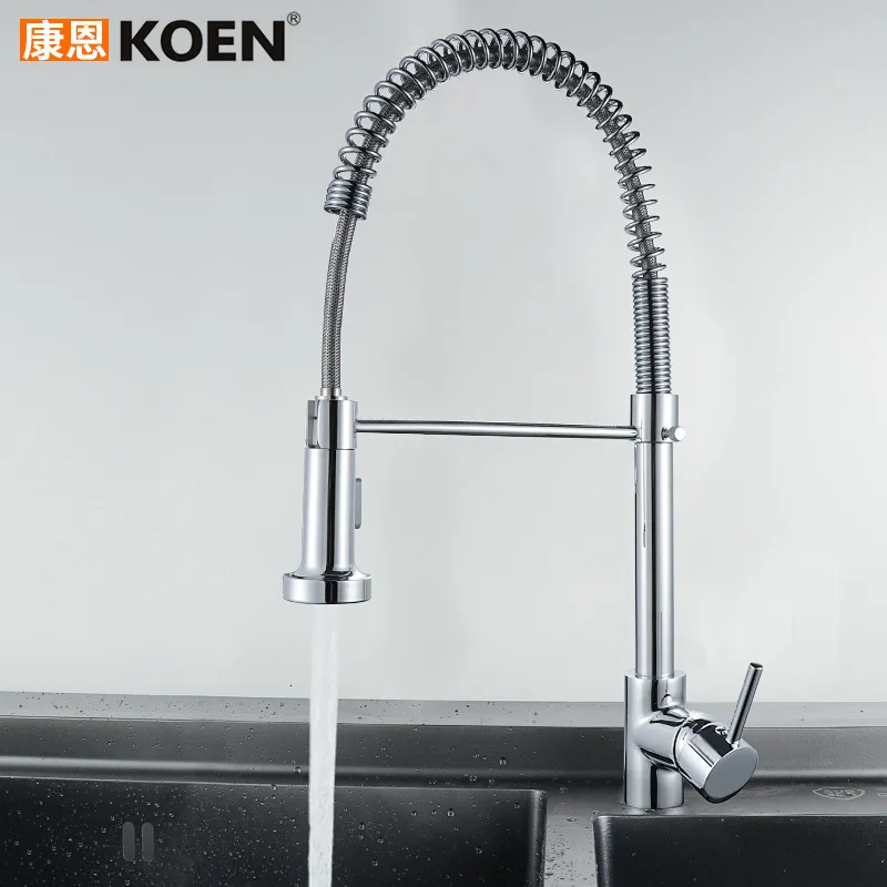 Горячая и холодная Смешанная вода функция Весна взять тянуть кухонный кран для