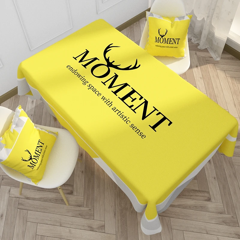 

Tablecloth Print Color Wedding Yellow Geometry Simplicity Birthday Party Table Cover Rectangle Desk Cloth Covers Waterproof