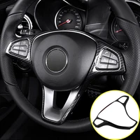 carbon fiber style car steering wheel decoration cover trim for mercedes benz c class w205 e class w213 glc x253 auto styling