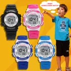 Модные водонепроницаемые цифровые наручные часы с ЖК-дисплеем для мальчиков с датой и резиновым ремешком