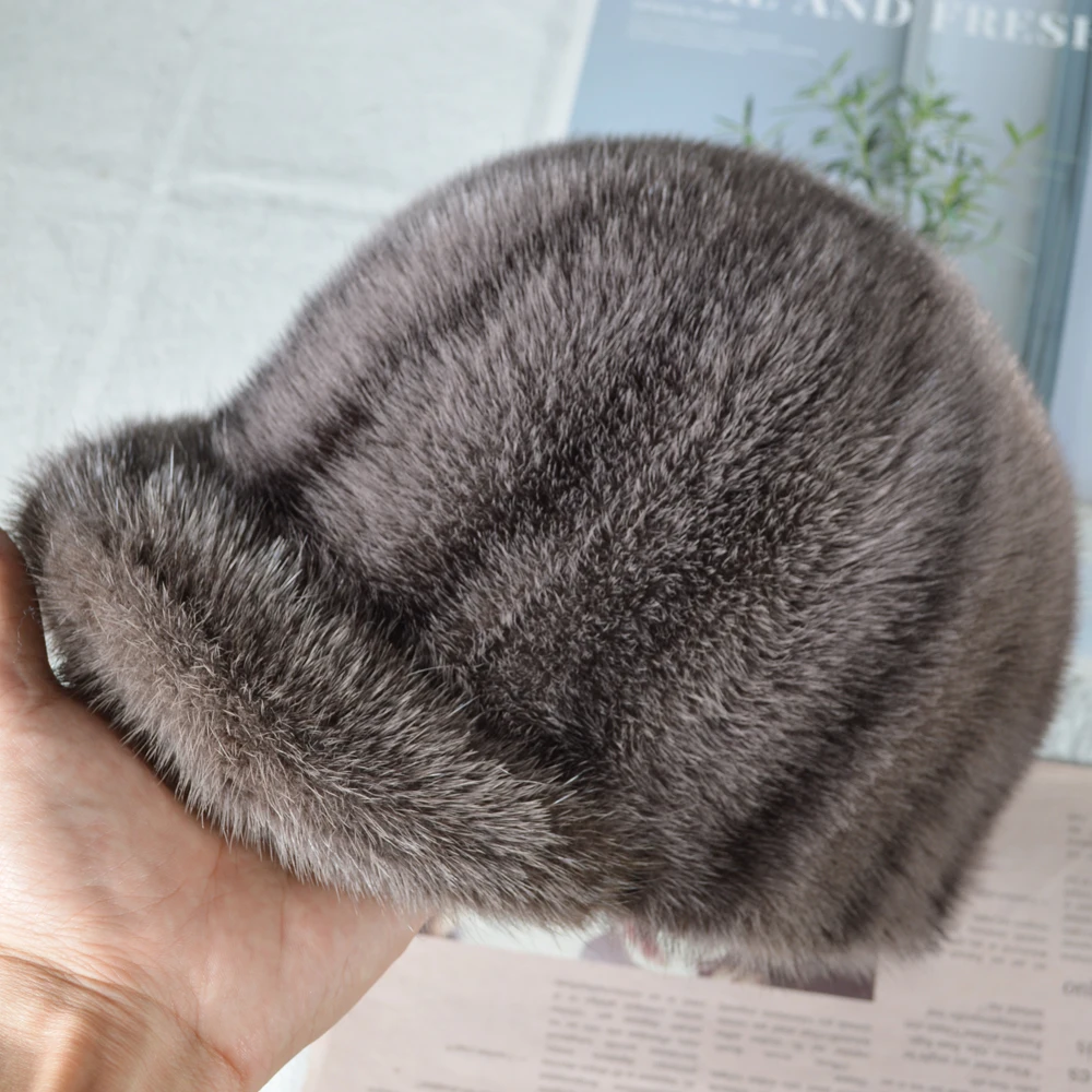 Новая стильная модная женская шапка из натурального меха норки роскошная