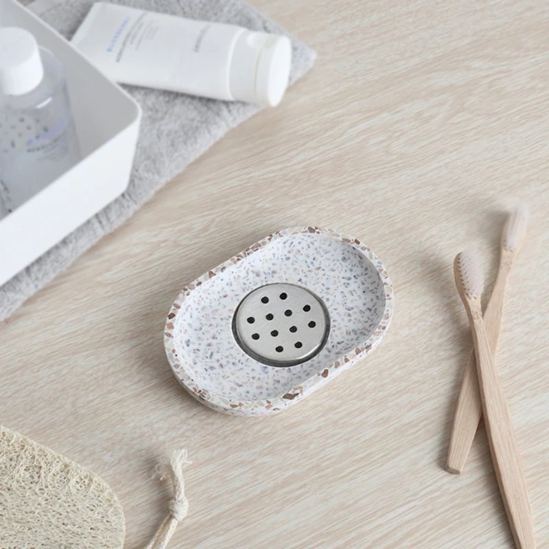 Поднос под мыло мрамор для душа ванной кухни раковины ванны белый мраморный вид