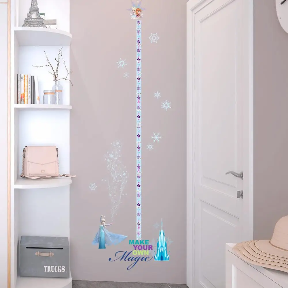 Disney Frozen stickers children's height wallpaper self-adhesive bedroom warm decorations girl room background layout | Игрушки и