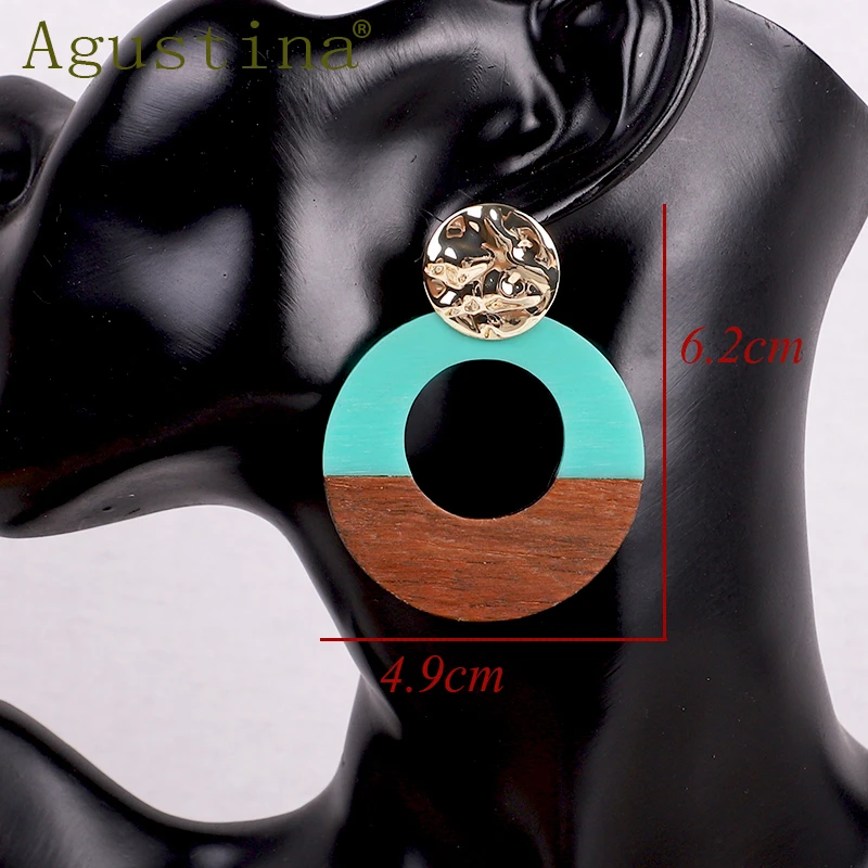 Женские Висячие серьги из смолы и дерева ювелирные изделия новые синие модные