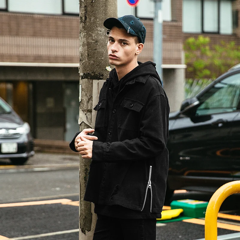 VIISHOW 2018 новая весенняя Модная Джинсовая Куртка мужская черная куртка винтажная