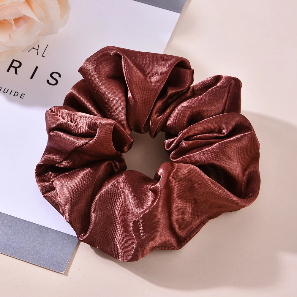 

Women Satin Silk Hair Tie Elastic Scrunchies Ponytail Holder Hair Rope Rings New Christmas Hair Accessories Wholesale
