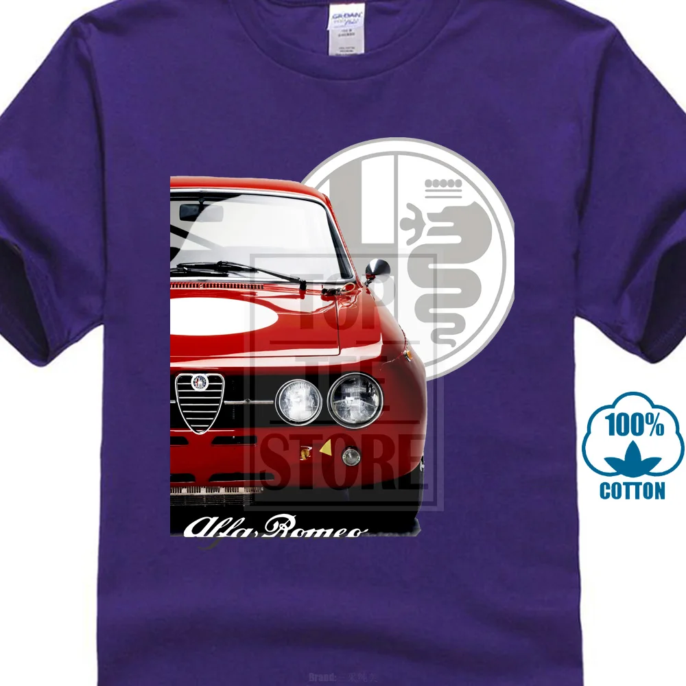 Фиолетовый Новинка, Alfa Romeo, футболка на заказ для мужчин и с круглым вырезом, уникальный дизайн, модная футболка с автомобилем, уличная футболка, Camiseta 014881 - Цвет: Фиолетовый
