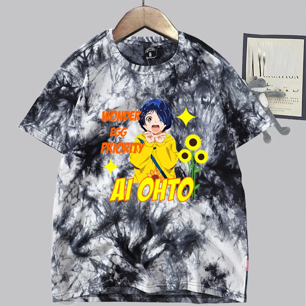 

Wonder Egg Priority Hot Anime Short Sleeve Round Neck Tie Dye Casual Loose Uniex T-shirt