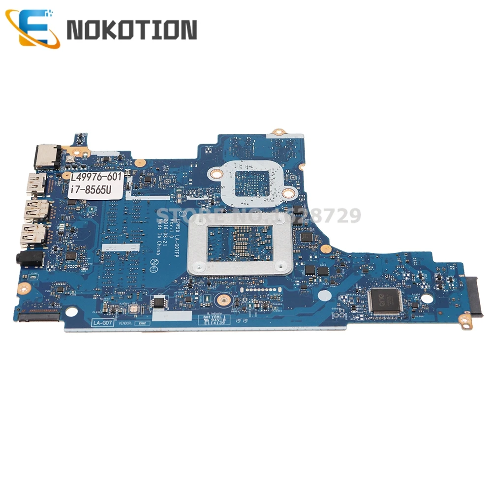 NOKOTION для HP 250 G7 256 материнская плата ноутбука I7-8565U ЦП DDR4 L49976-601 L49976-001 EPW50 |