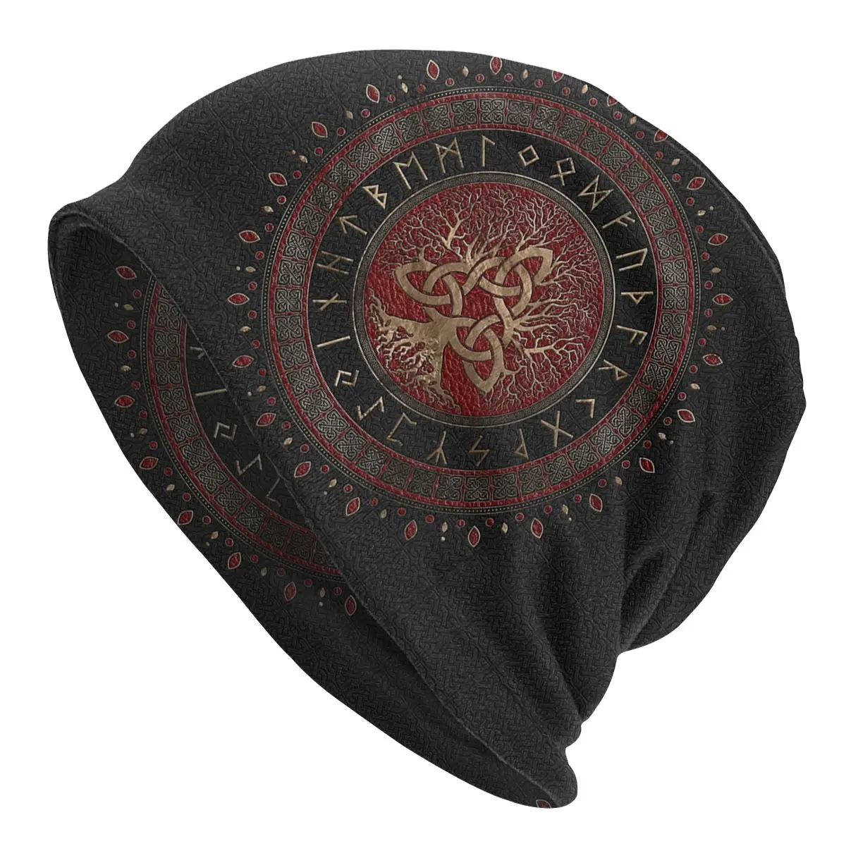 

Bonnet Hats Vikings Ragnar Lothbrok Men Women's Knitting Hat Tree Of With Triquetra Winter Warm Cap Street Skullies Beanies Caps