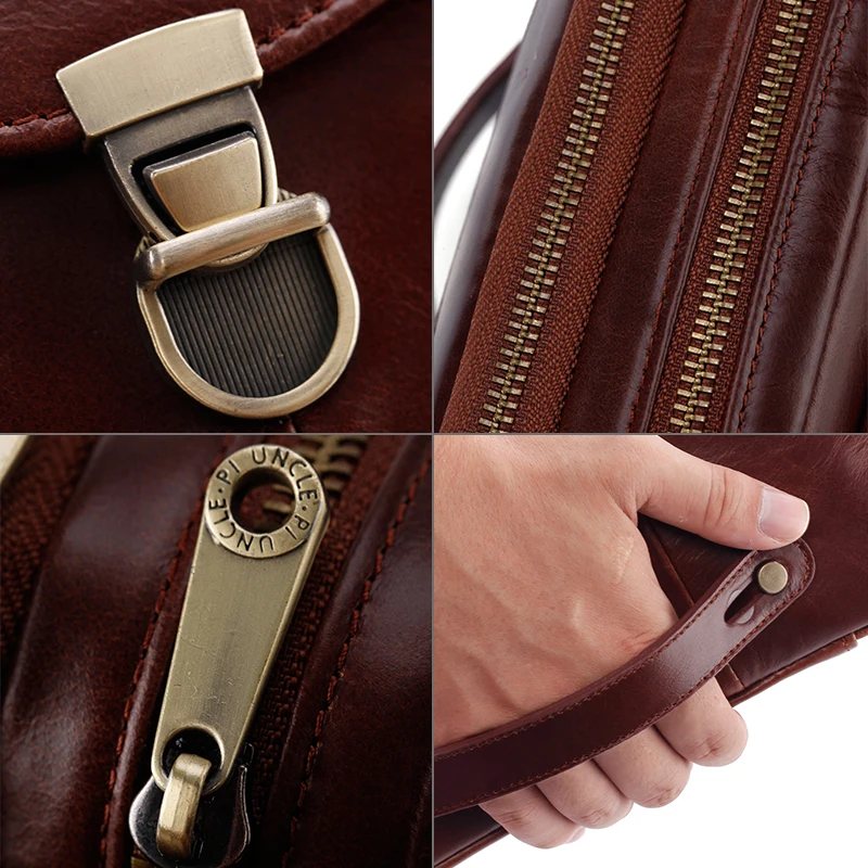 

Genuine Leather Male Long Wallet Casual Handbags Men's Business Cell Phone Pouch Money Purse Cowhide Women Clutch Bags For Men