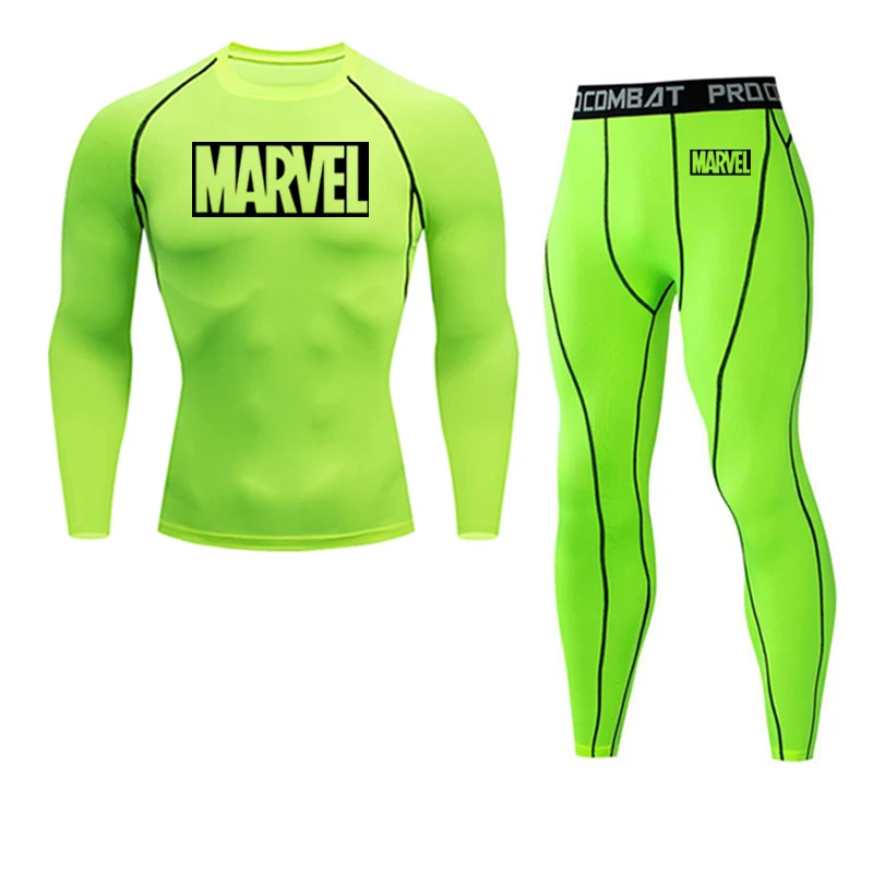 2-piece set Термобелье для мужчин, мужская термо одежда, компрессионный набор, термальные колготки, зимние леггинсы, баскетбольный костюм, Быстросохнущий - Цвет: 2-piece set