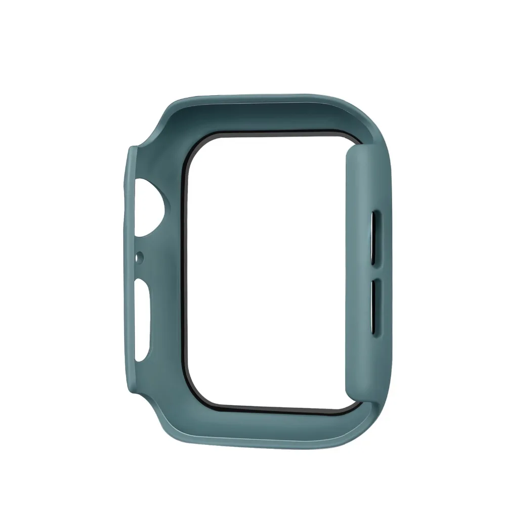 Полное покрытие для Apple Watch серии 5 4 3 2 матовый пластиковый бампер жесткий чехол рамка со стеклянной пленкой для iWatch защита экрана