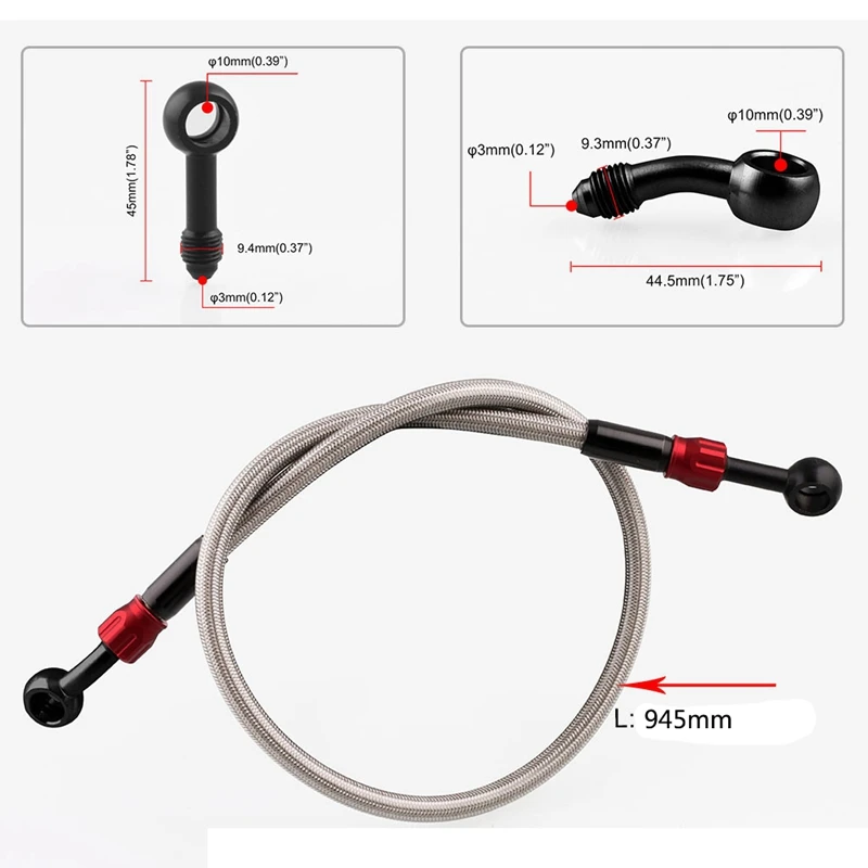 Гидравлический усиленный тормозной шланг для мотоцикла муфта Масляный трубка 945