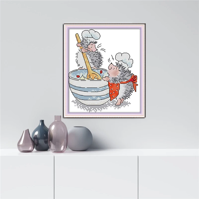 Joy Sunday картина украшение для кухни животное вышивка крестиком мультяшный декор