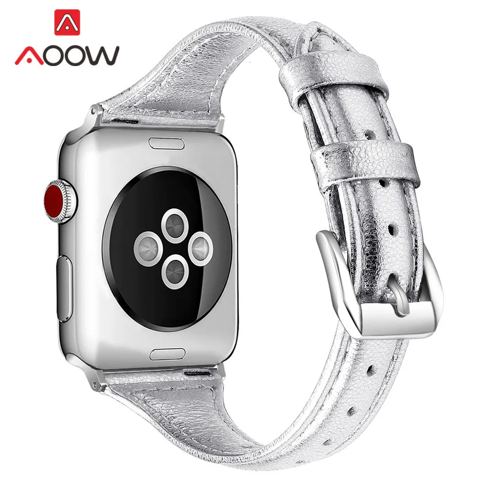 Ремешок для часов из натуральной кожи розового золота для Apple Watch 4, 5, 38 мм, 40, 42, 44 мм, мужской и женский браслет, ремешок для iWatch 1, 2, 3