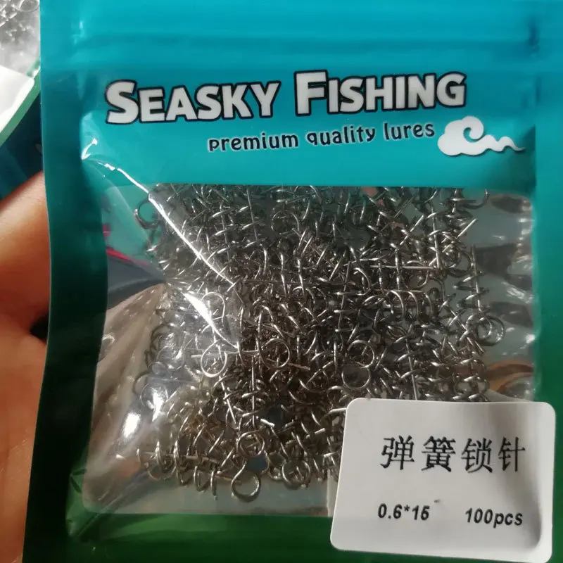 100 шт./лот Мягкая приманка пружина 1 5 см вспомогательный замок крючок и