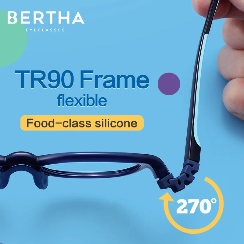 Детские очки по рецепту BERTHA компьютерные с защитой от сисветильник