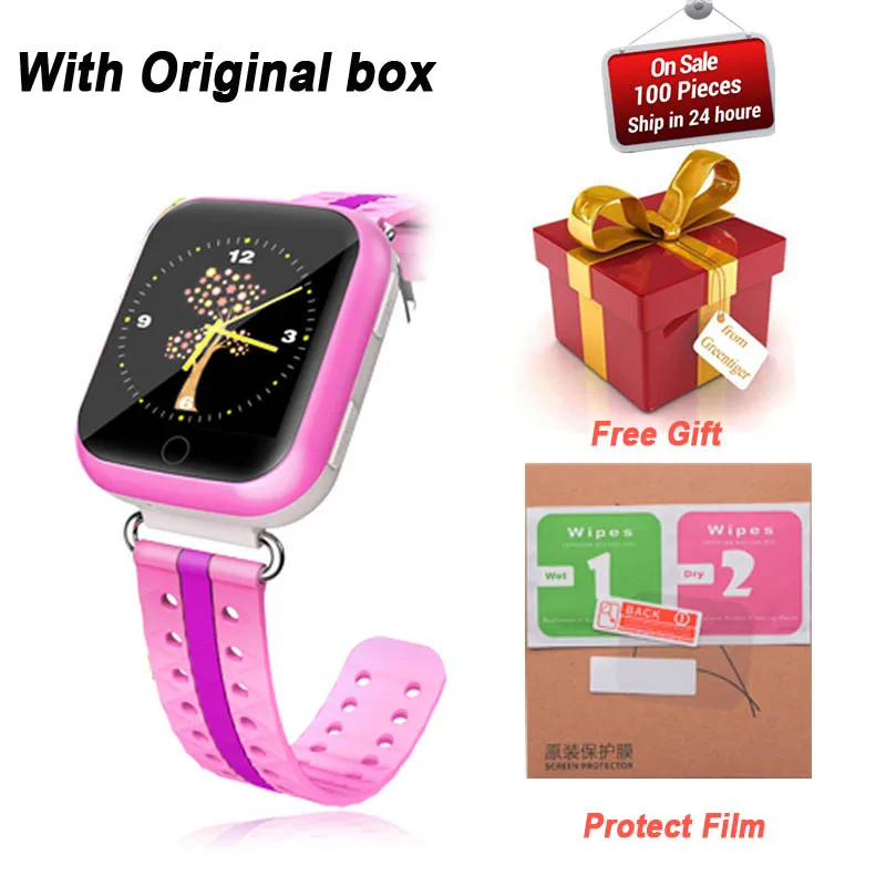 pink Gps умные часы Q750 Q100 Детские умные часы с 1,54 дюймовым сенсорным экраном SOS устройство отслеживания местоположения вызова для детей безопасный PK Q50 Q90 - Цвет: pink