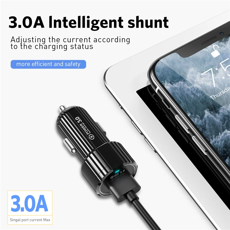Автомобильное зарядное устройство Lovebay мини-USB-адаптер со светодиодным дисплеем