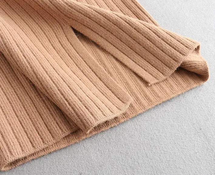 

2020 Waist Pencil High Autumn Winter Women Elegant Knitted Bodycon Skirt Black Solid Ladies Office Wear Skirts