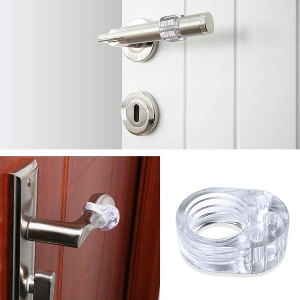 

4pcs Door Stopper Transparent Silica Gel Door Handle Buffer Wall Protection Doorknob Bumper Walls Furniture Protective