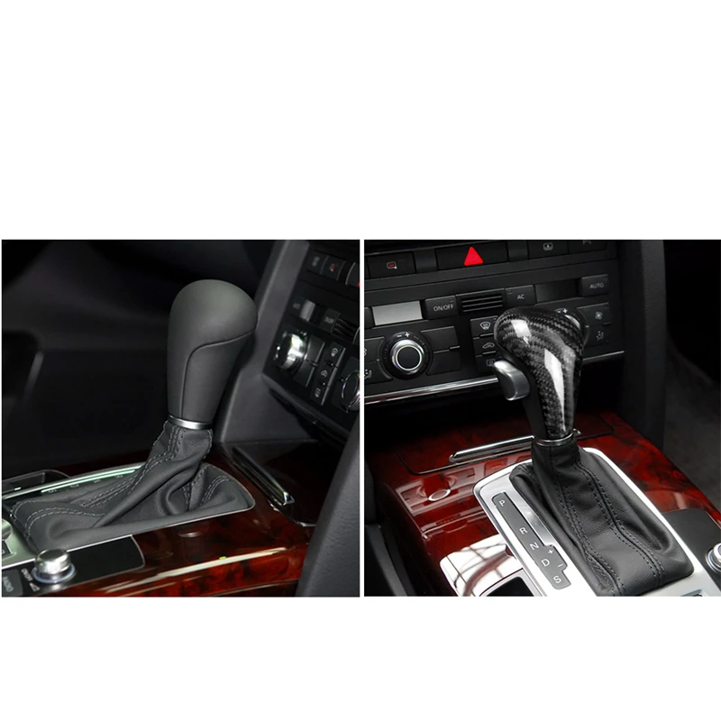 

Car styling Carbon Fiber Gear head Shift Knob Head Handle Sticker Decoration For Audi A4 A5 A6L Q5 Q7