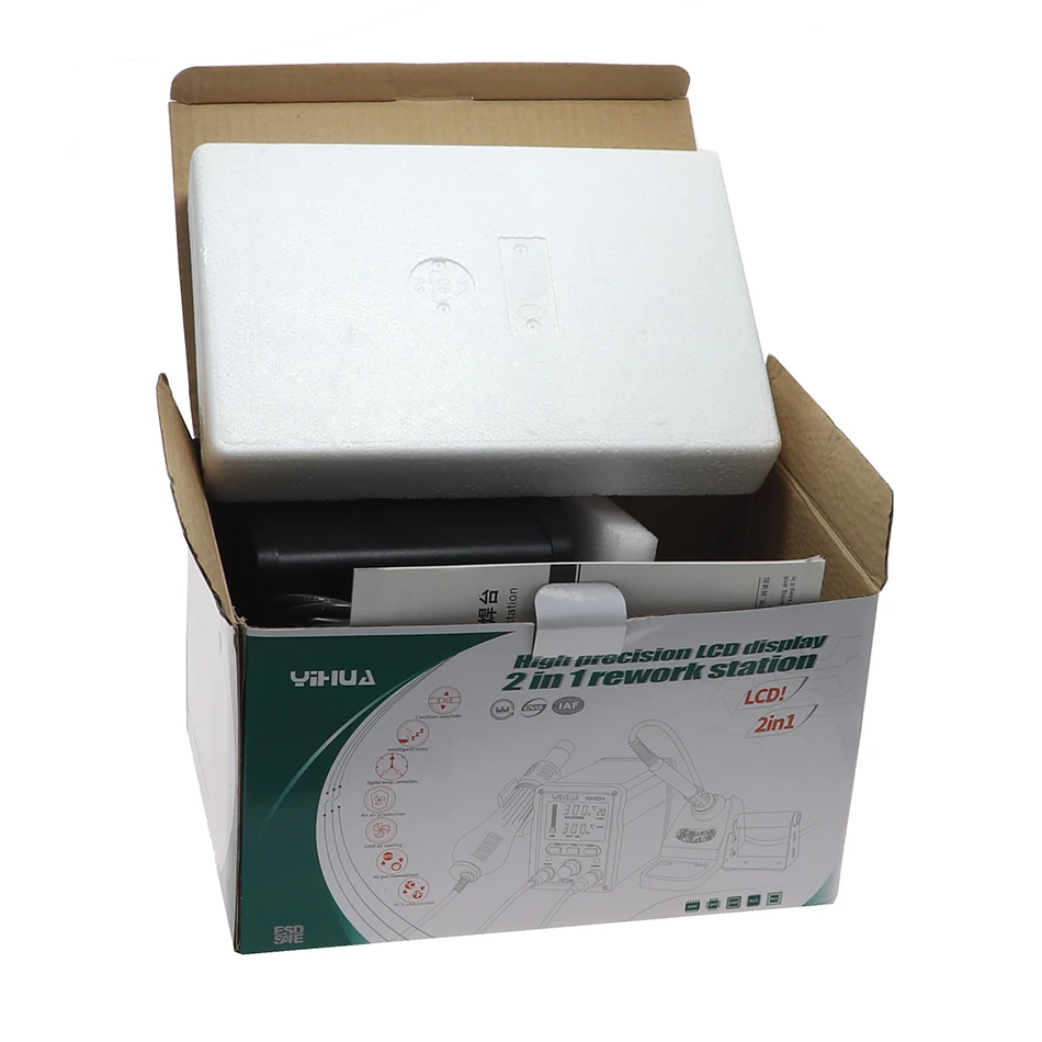 

YIHUA 995D 995D +SMD BGA rework station telephone repair soldering station digital lead-free hot air gun electric soldering iron