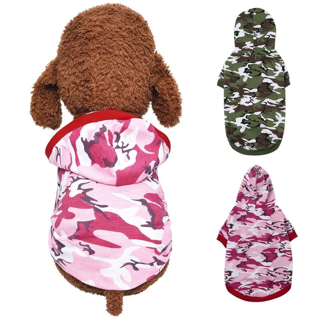 Одежда для маленьких собак камуфляжная толстовка с капюшоном щенок домашнее