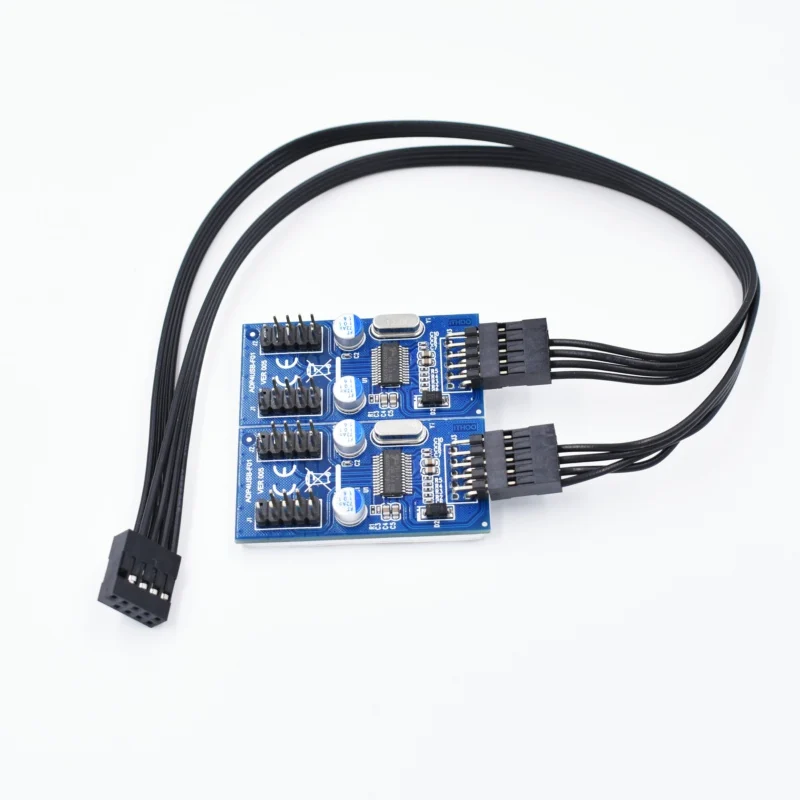 25 шт./лот материнская плата 9pin Header к 4x9-pin (10pin) Мужской y-spliter удлинитель адаптер