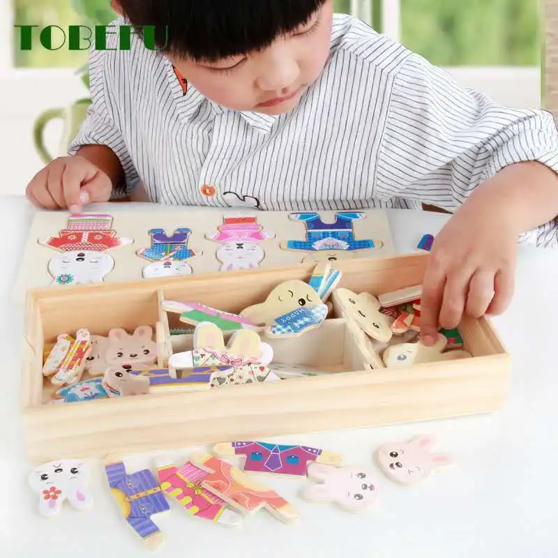 Детские игрушки деревянная коробка образовательный маленький медведь сменная