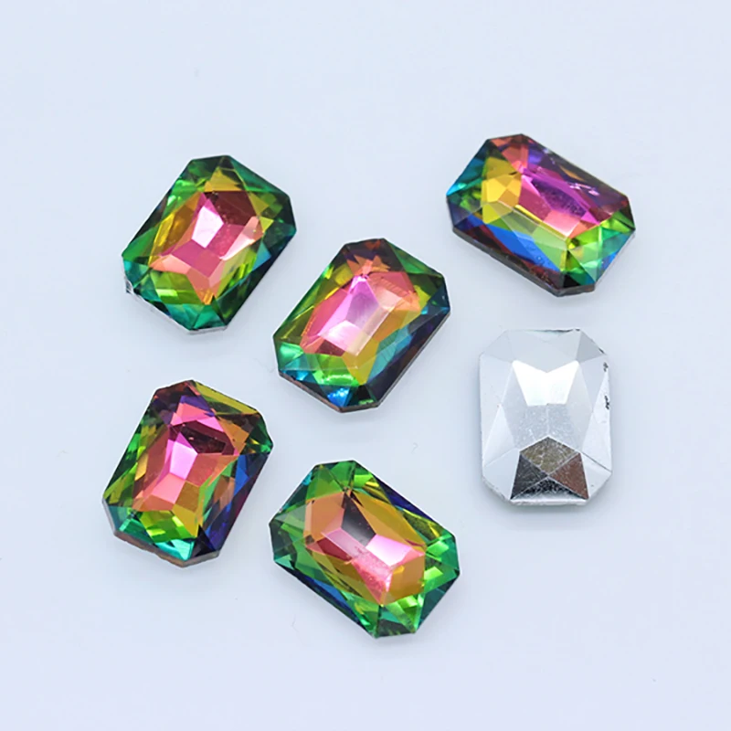 Shiny 6-27MM 24-Colors Rectangle Rhinestones Crystal Glass Octagon Point Back Re-Octagon For Jewelry Garment Accessories | Дом и сад