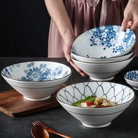 ramen bowl japanese ceramic tableware 8 inch horn bowl of ramen bowls soup hot creative